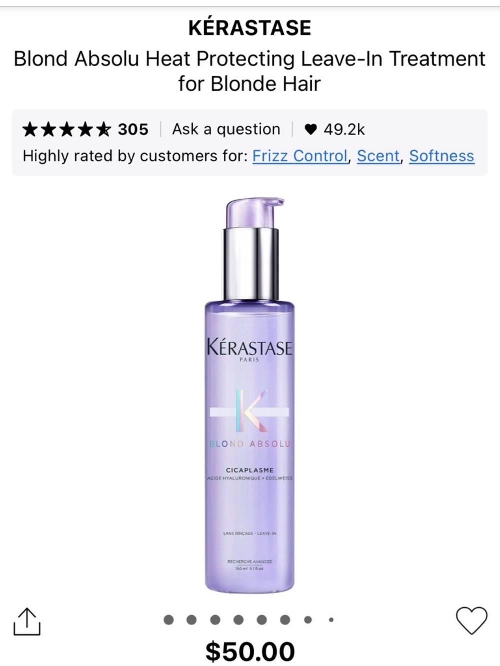 Kérastase Blond Absolu Heat Protecting Leave-In treatment for blonde hair NEW